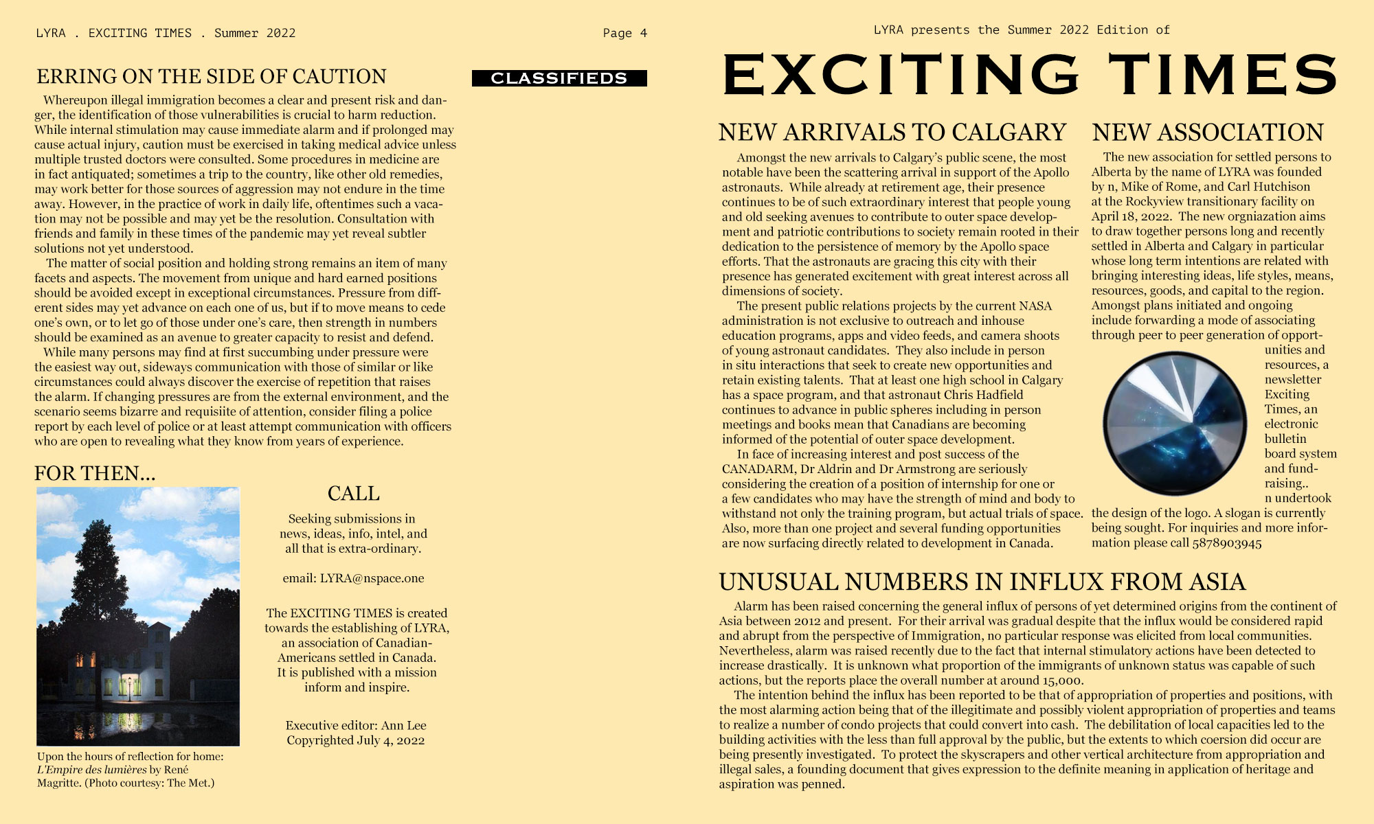 Exciting Times - Summer 2022 - Issue 1