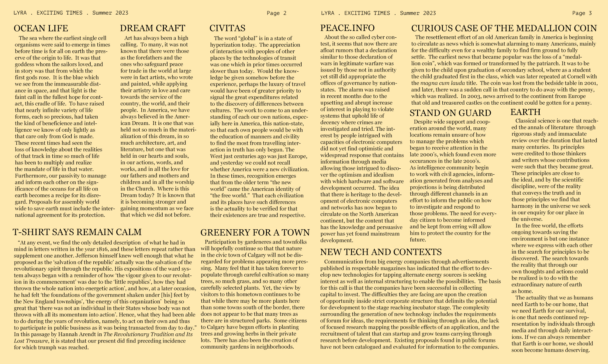 LYRA The Exciting Times Page 2 and 3